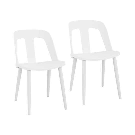 Stol - Set med 2 - Upp till 150 kg - Sittyta 56 x 46,5 cm - Svartvit