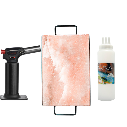 Satake Gourmetset med gasbrännare, saltsten och dressingflaska