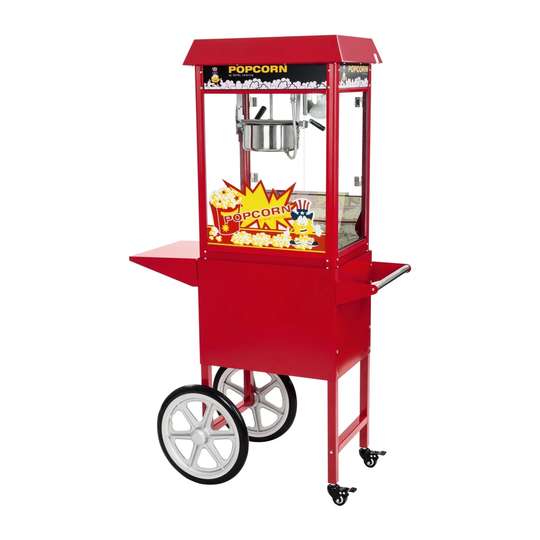Popcornmaskin med vagn - Röd