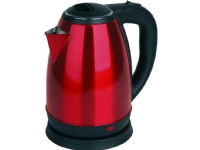 OMEGA ELECTRIC KETTLE ELECTRIC KETTLE 1500W STAINLESS STEEL BRUSHED FINISH INOX RED [45463]