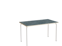 Bord Jerka 322, 1200x700 mm, mörkgrå linoleum, vitstål