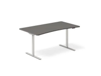 Lyft-/sänkbart bord DNA, antracit 1600x800 mm 2-benig båge Alu grey