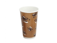Kaffemuggar 16oz 45cl Hot Cup Dubbelväggig kartong 500 st/burk - (500 st.)