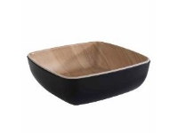 Skål Frida 0,37 ltr 12,5x12,5x4,5 cm Melamin Svart/Träd-look,1 st