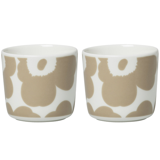 Marimekko Unikko kaffekopp 2 dl, 2-pack, vit/beige