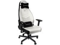 Noblechairs ICON - Stol - Armstöd - T-formad - Svängbar - Aluminium, polyuretan, stål, nylon/polyeten, polyuretanläder - Svart, vit