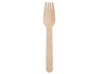 Bestick huhtamaki gafflar, belagt trä, 16 cm, påse med 100 st.