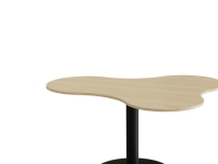 Bord Amöba 1005, 1200x1500 mm, Höjd 900 mm, Björklaminat, Alu-stomme