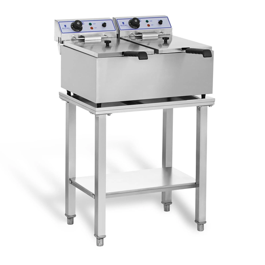 Elektrisk fritös - 2 x 17 liter - med underrede