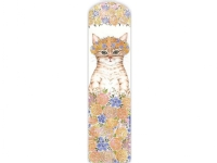 Traditional bookmark Cat in flowers