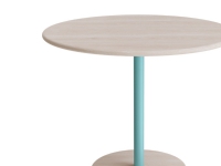 Bord Donut, Ø900 mm, höjd 720 mm, vitpigmenterad ask på turkos ram