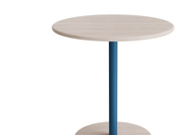 Bord Donut, Ø700 mm, höjd 720 mm, vitpigmenterad ask på blå ram