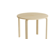 Bord Tessan 344, Ø1200 mm, höjd 530 mm, beige linoleum med björkben