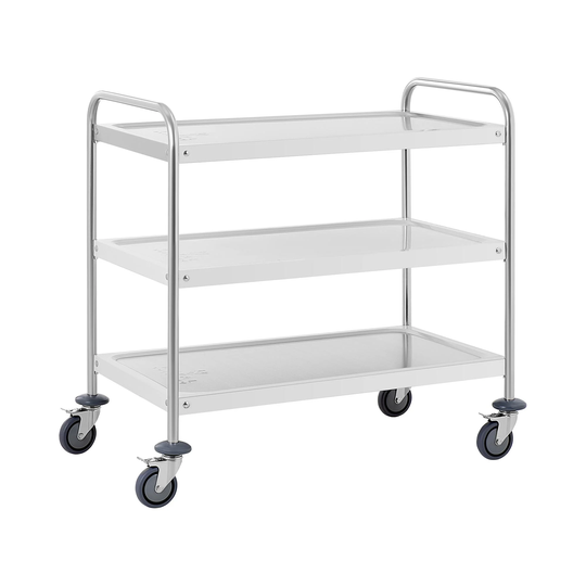 Serveringsvagn - 3 hyllplan - 150 kg - rund profil