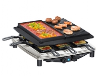 Steba RC 4 plus deluxe - Raclette/grill/varme sten - 1,5 kW - rostfritt stål/sort