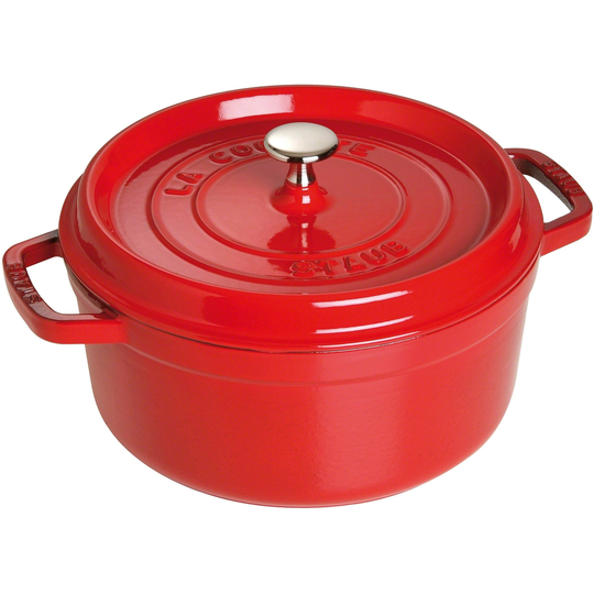 Staub Rund Gryta 26 cm 5,2 liter Röd