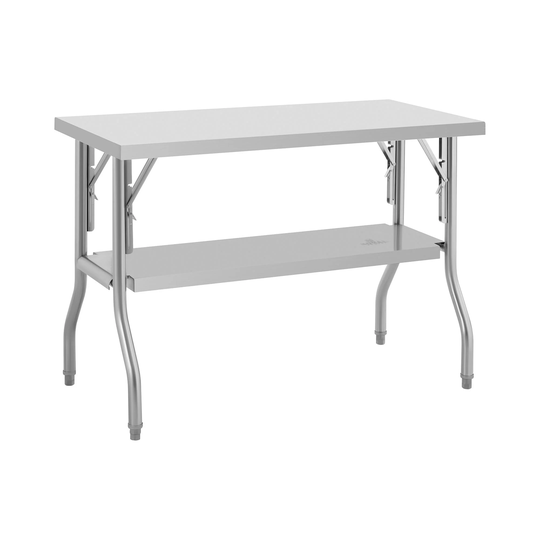 Fällbart arbetsbord med hylla - 120 x 60 cm - 140 kg belastningskapacitet - Royal Catering
