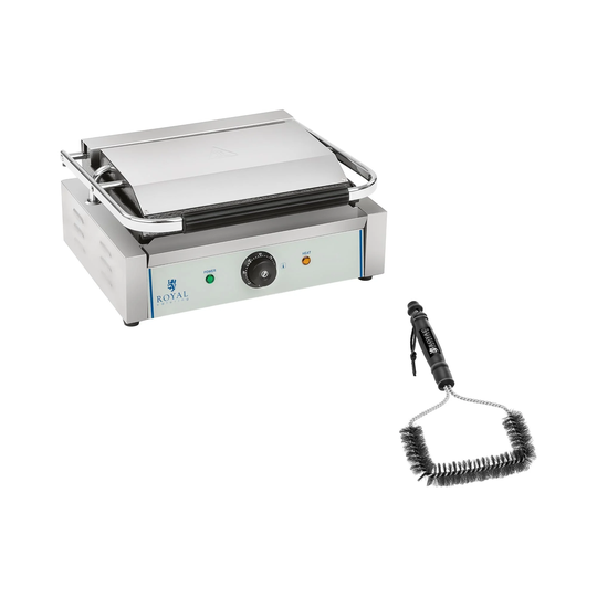 Set kontaktgrill och grillborste - 2200 W - Räfflad