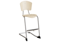 Stol Nian, 630 mm, Birk laminat, alugrå ben