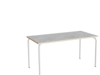 Bord Jerka 322, 1200x800 mm, ljusgrå linoleum, vitstål