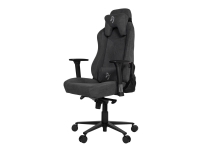 Arozzi Vernazza Soft Fabric - Stol - ergonomisk - armstöd - T-formad - vridbar - svängbar - metall, aluminium, textil - svart, mörkgrå