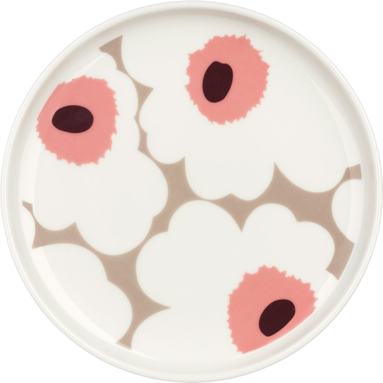 Marimekko Unikko tallrik, 13,5 cm, terra/white