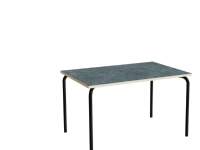 Bord Jerka 322, 1200x800 mm, mörkgrå linoleum, sort stel