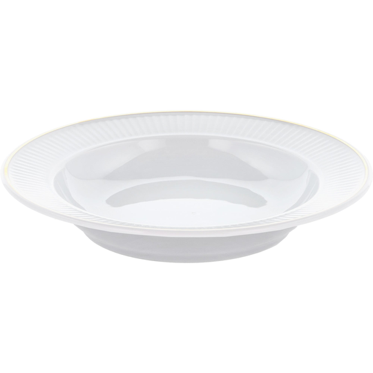 Pillivuyt Plissé djup tallrik 22 cm, vit/guld
