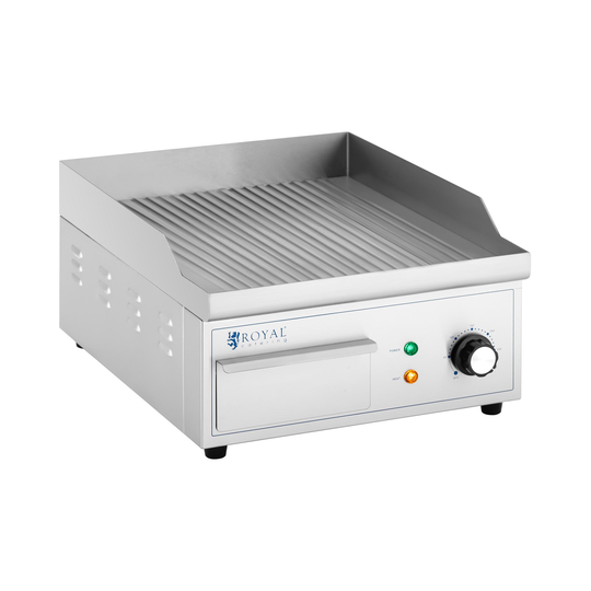 Elektriskt stekbord - 380 x 330 mm - Royal Catering - Räfflad - 2,000 W