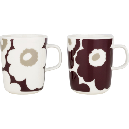 Marimekko Oiva Unikko mugg, 2,5 dl, 2-pack
