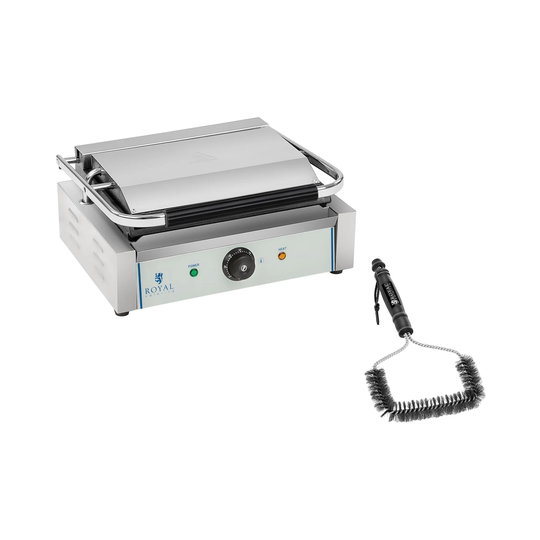 Set kontaktgrill och grillborste - 2200 W - Räfflad upptill