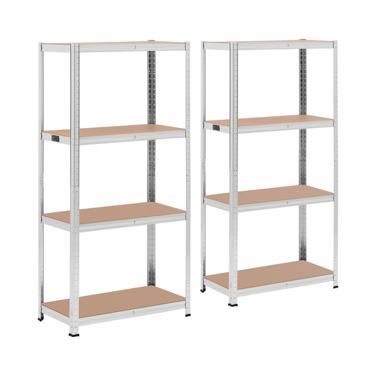 Lagerhylla - 80 x 40 x 160 cm - för 4 x 80 kg - grå - 2 st