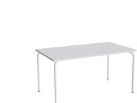 Bord Jerka 322, 1400x800 mm, grå laminat, vit stela