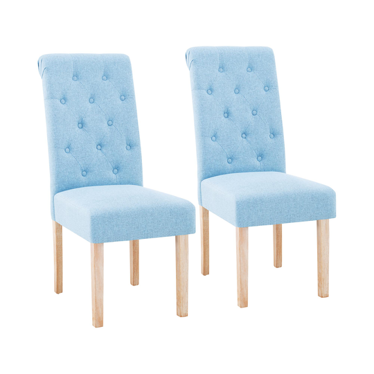 Stol - Set med 2 - Upp till 180 kg - Sits 46 x 42 cm - Himmelsblå
