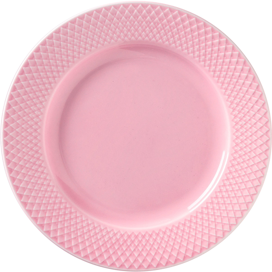 Lyngby Porcelæn Rhombe lunchtallrik 21 cm Rosa