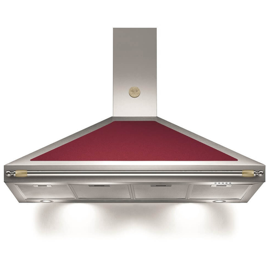 Bertazzoni Fläktkåpa K120HERVIA 120 cm, Heritage-serien, vinröd