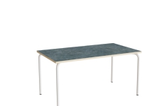 Bord Jerka 322, 1400x800 mm, mörkgrå linoleum, vitstål