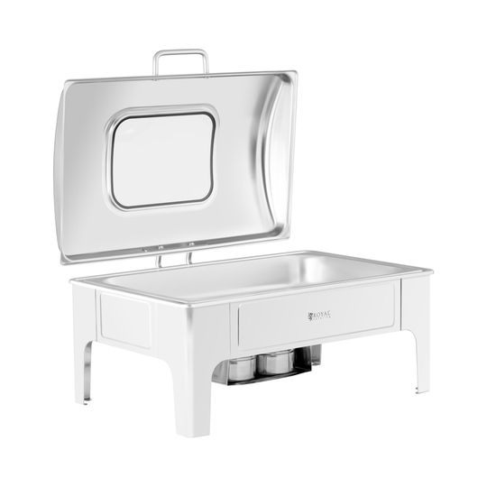 Chafing dish - GN 1/1 - Royal Catering - 8,5 L - 2 bränsleceller - Visningsfönster