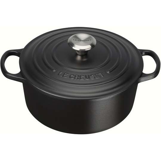 Le Creuset Signature Rund Gryta 24 cm 4,2 L Svart Matt