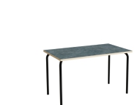 Bord Jerka 322, 1200x700 mm, mörkgrå linoleum, sort stel
