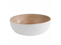 Skål Frida 4,7 ltr Ø30x9,5 cm Melamin Vit/Träd look, 6 st/pk