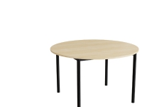 Bord Combi 206, Ø1200 mm, höjd 800 mm, mörkgrå linoleum på svart stomme