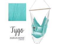 AmeliaHome Brazilian Hammock+Pillows, Tygo, Mint/Cam, 100x130x100 Cm