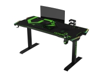 Ultradesk Force, rak, friform, spel, svart, grön, röd/grön/blå, 1660 mm
