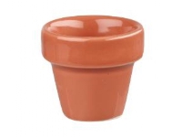 Skål Örtagårdskruka Bit på sidan 5.7cl. Ø5.8xH5.5. Porslin Terracotta,12 st/krt