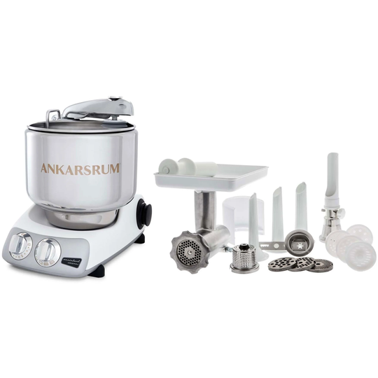 Ankarsrum AKM 6230 köksmaskin Mineral White + komplett Köttkvarn