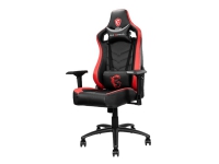 MSI MAG CH110 - Stol - ergonomisk - hög rygg - armstöd - T-formad - lutning - vridbar - stål, formskum, PVC-läder - svart