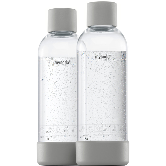 MySoda Vattenflaska 1 liter 2 st. Grå