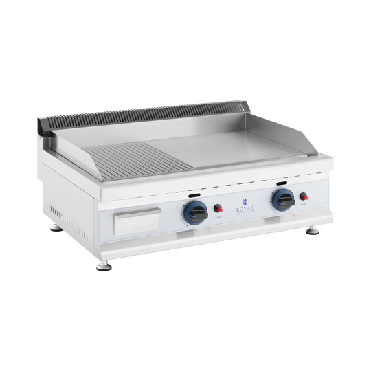 Gas-stekbord - Dubbelt - 74,5 x 40 cm - Slät/räfflad - 2 x 3100 W - Naturgas - 20 mbar