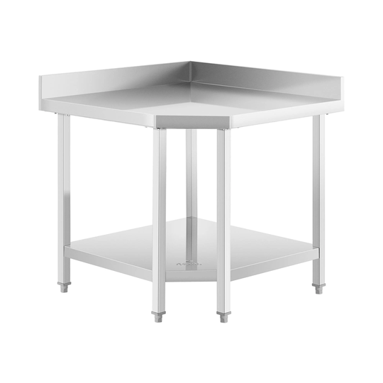 Rostfri arbetsbänk - 90 x 70 cm - Skyddskant - 300 kg